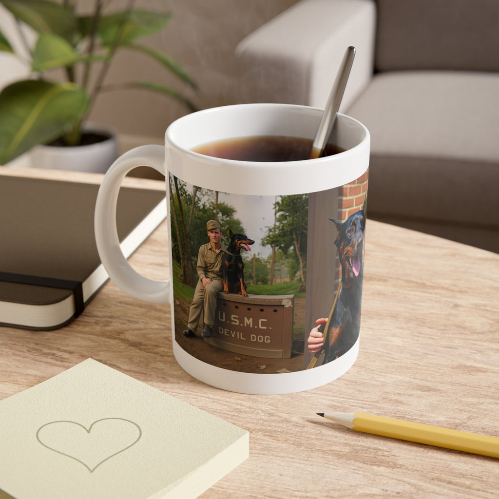 USMC Devil Dog Photo Mug — Military Veteran Coffee Cup