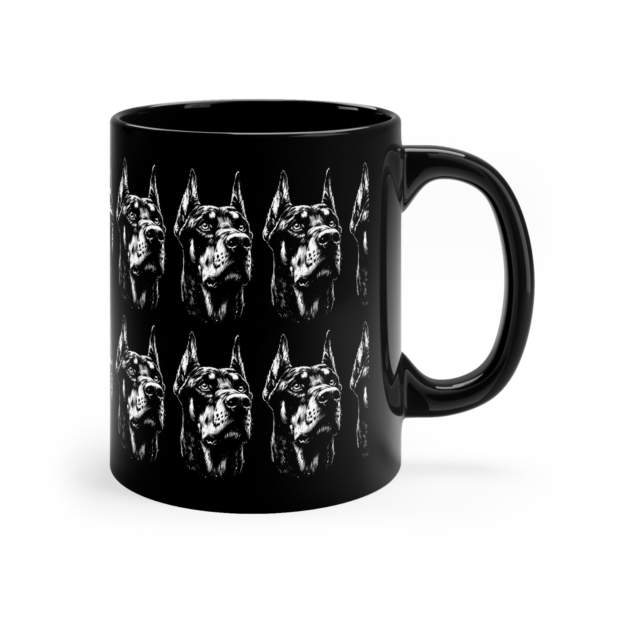 Monochrome 1 Doberman Portrait Coffee Cup
