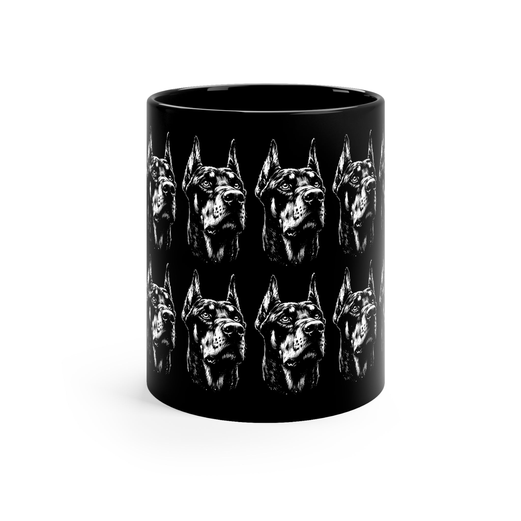 Monochrome 1 Doberman Portrait Coffee Cup