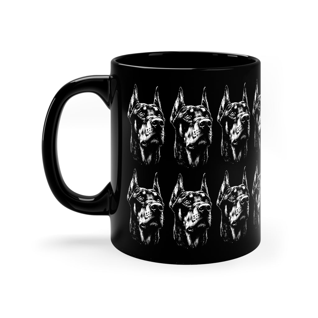 Monochrome 1 Doberman Portrait Coffee Cup